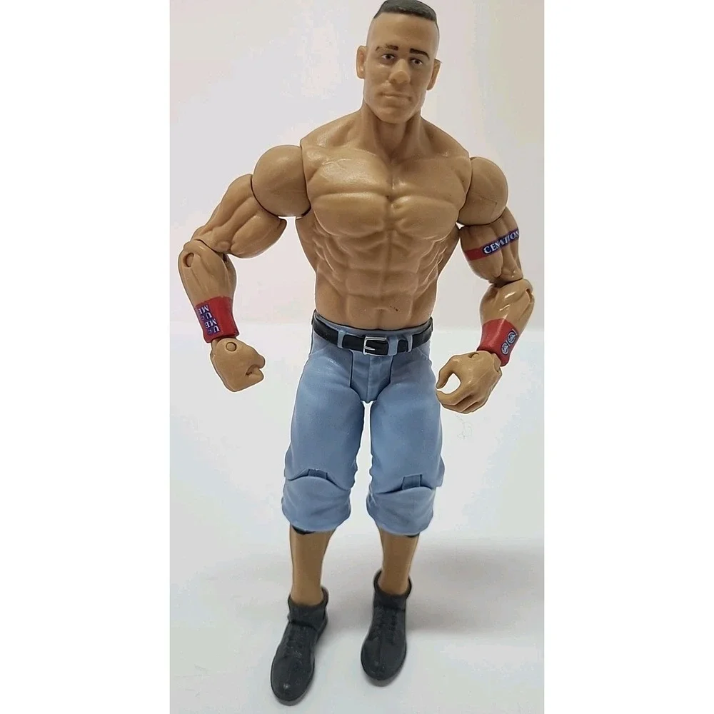 WWE John Cena Action Figure Mattel 2011 Blue Jorts Red Wristbands‎ V1268 Toy WWF